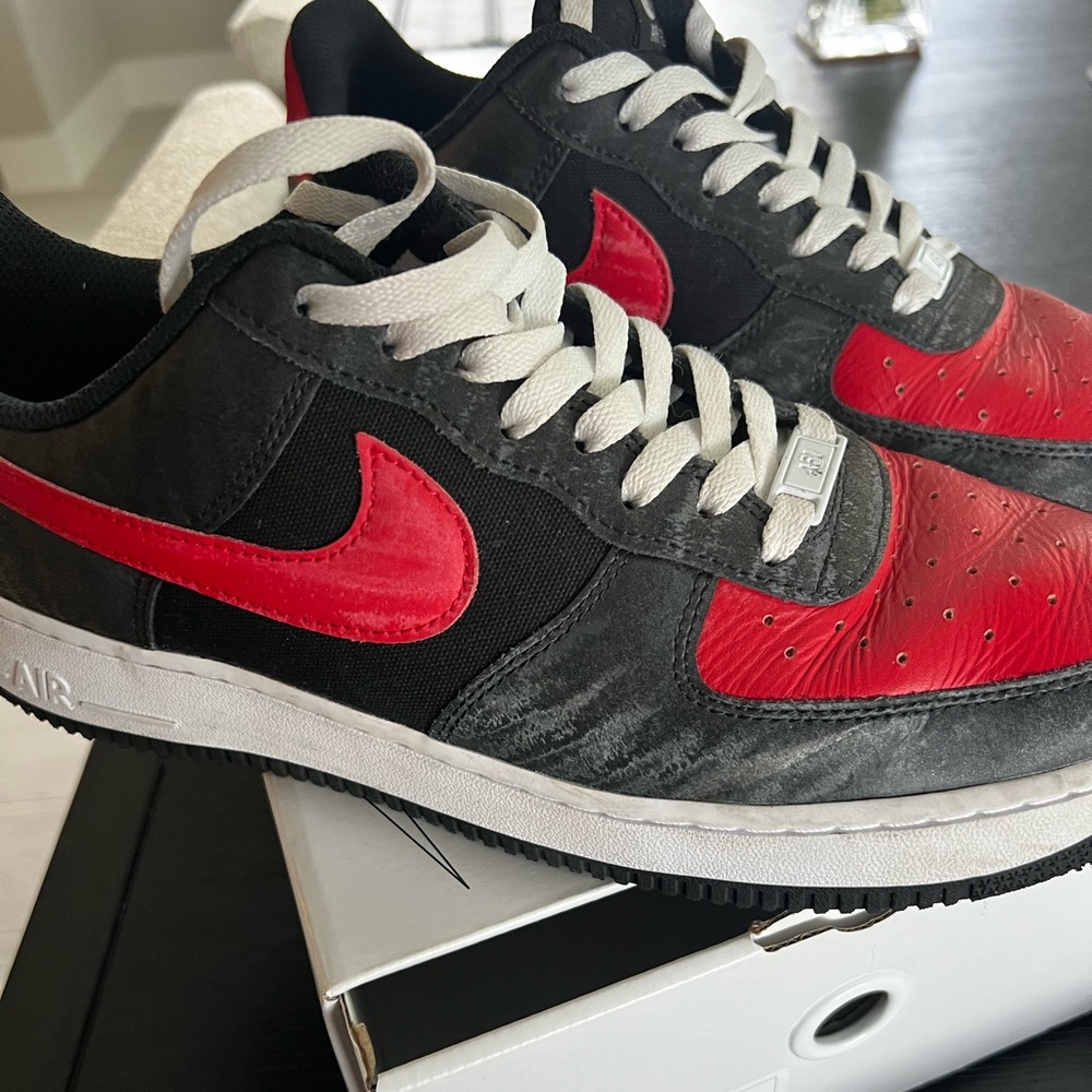 Nike Air Force 1 Red and Black Sneakers